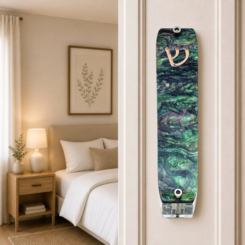 Genesis Small Mezuzah for Door – Handmade Premium Clear Acrylic Case – Model LSN-20077