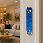 Genesis Small Mezuzah for Door – Handmade Premium Clear Acrylic Case – Model LSN-20078