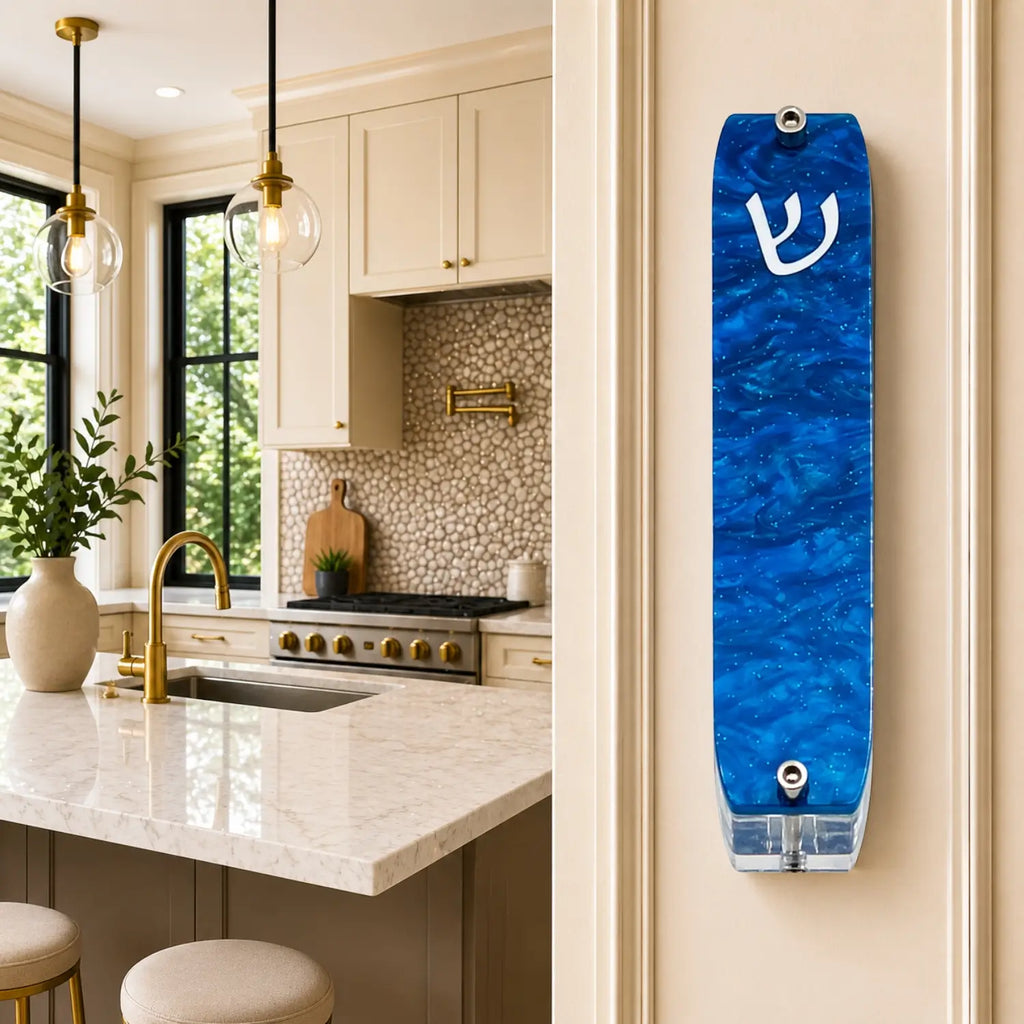 Genesis Small Mezuzah for Door – Handmade Premium Clear Acrylic Case – Model LSN-20078