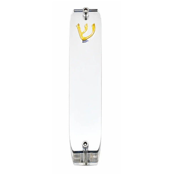 Genesis Small Mezuzah for Door – Handmade Premium Clear Acrylic Case – Model LSN-20079