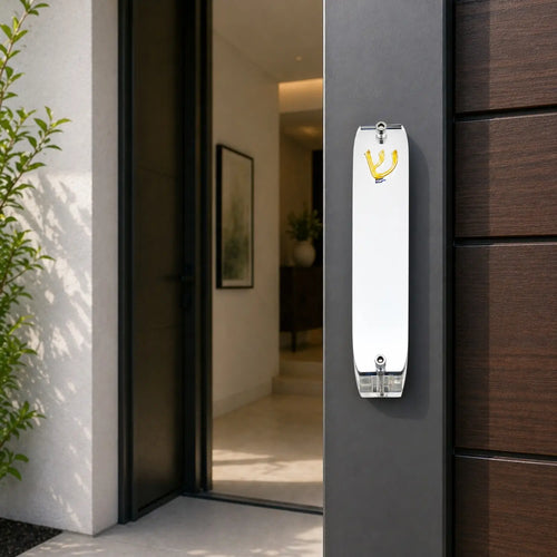 Genesis Small Mezuzah for Door – Handmade Premium Clear Acrylic Case – Model LSN-20079