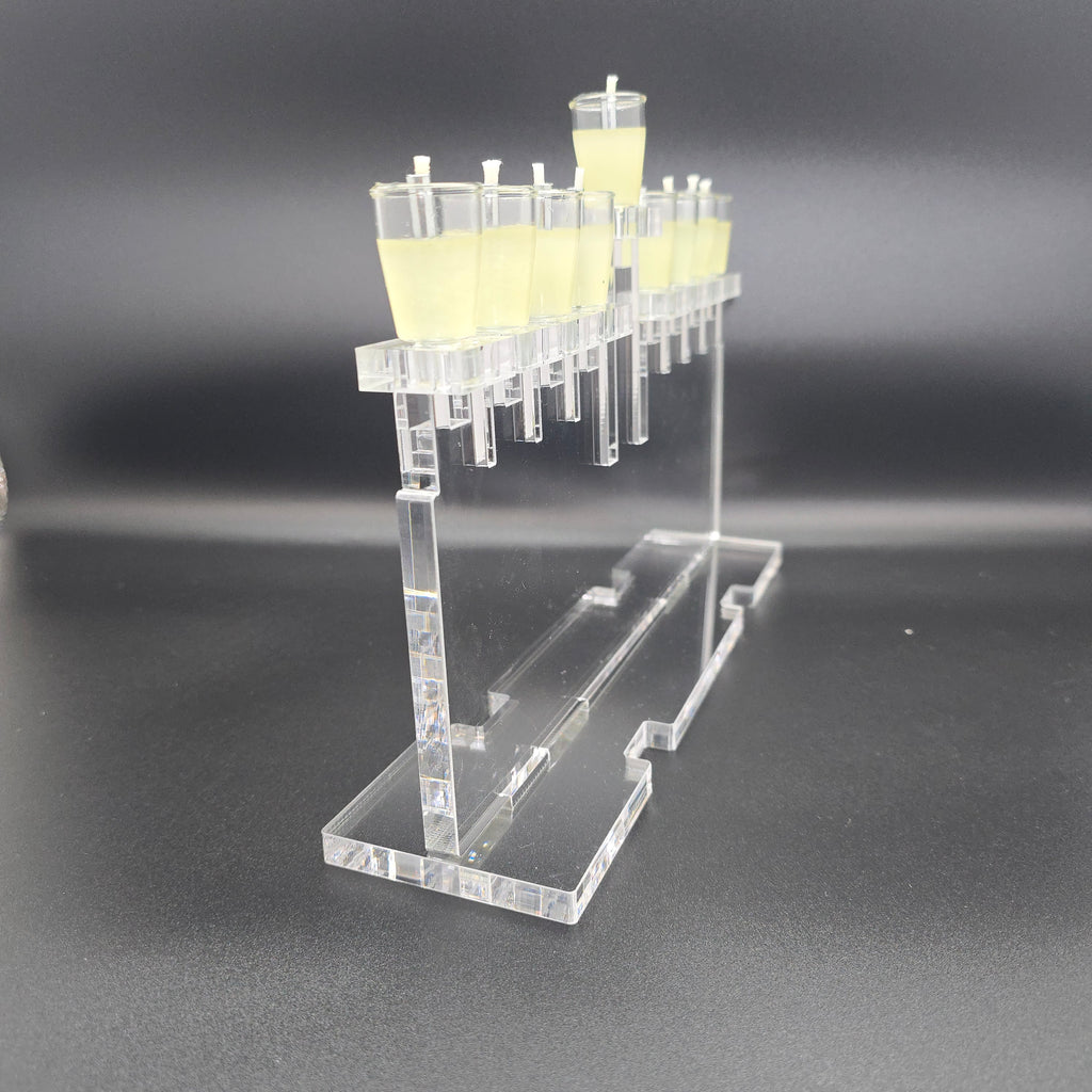 Large Personalized Classic Noa Collection Chanukiah – Custom Engraved Acrylic Hanukkah Menorah | Model # LSN-2401