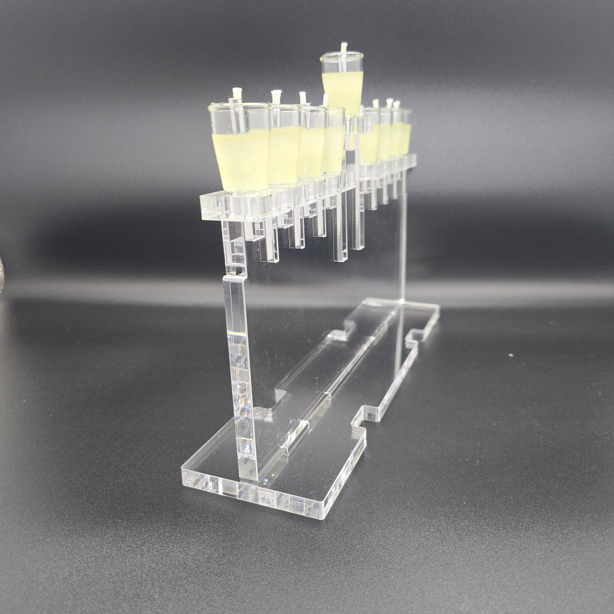 Large Personalized Classic Noa Collection Chanukiah – Custom Engraved Acrylic Hanukkah Menorah | Model # LSN-2401