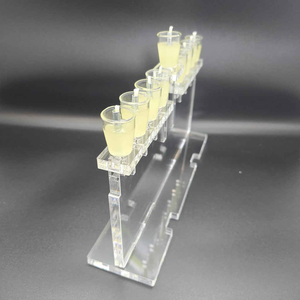 Large Personalized Classic Noa Collection Chanukiah – Custom Engraved Acrylic Hanukkah Menorah | Model # LSN-2401