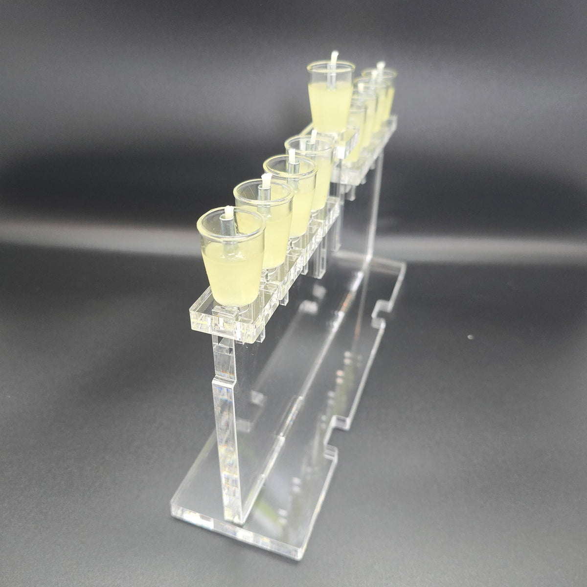 Large Personalized Classic Noa Collection Chanukiah – Custom Engraved Acrylic Hanukkah Menorah | Model # LSN-2401