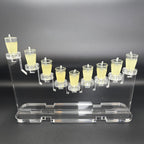 Large Personalized Curve Noa Collection Chanukiah – Custom Engraved Acrylic Hanukkah Menorah | Model # LSN-2404