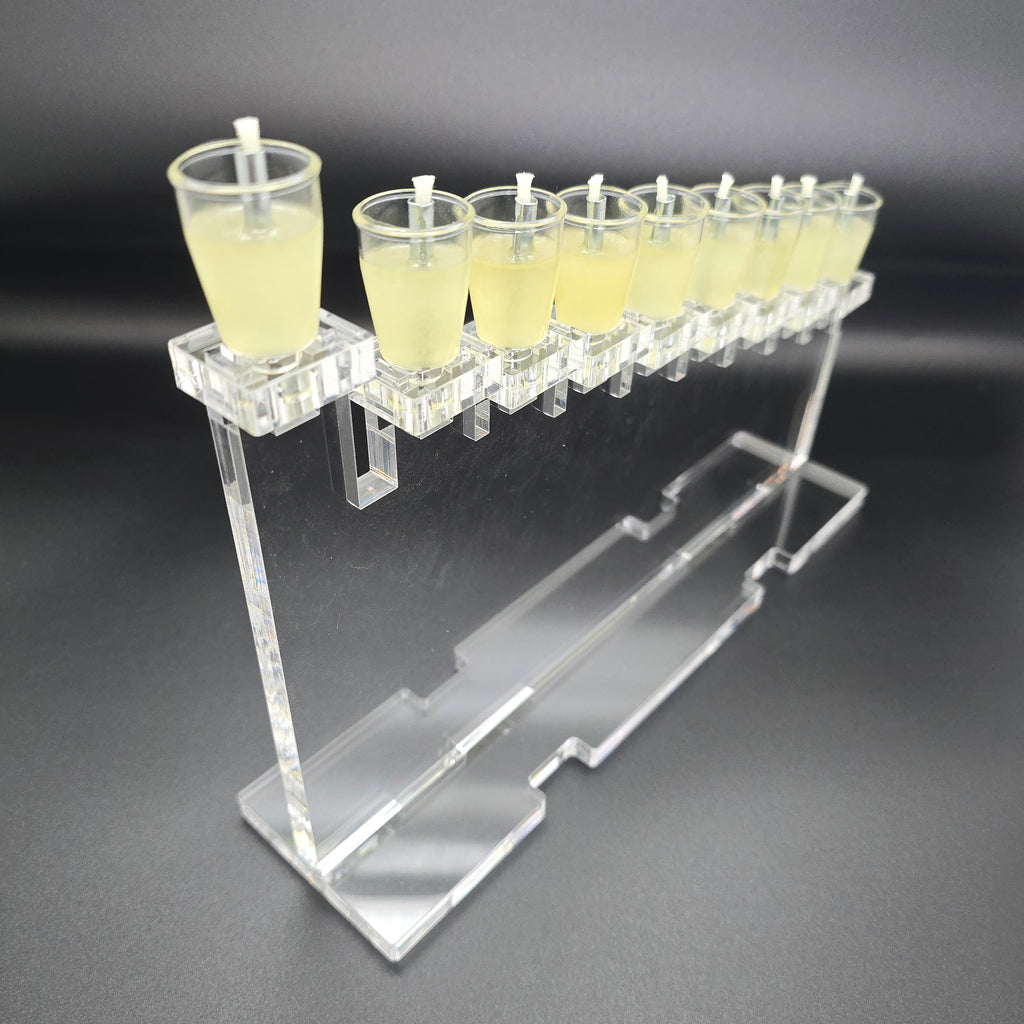 Large Personalized Step Noa Collection Chanukiah – Custom Engraved Acrylic Hanukkah Menorah | Model # LSN-2405