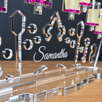 Personalized Princess Crown Menorah for Girls – Custom Name Acrylic Hanukkah Chanukiah | Model # LSN-2501
