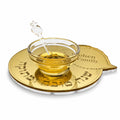 Personalized Rosh Hashanah Honey Plate – Gold Mirror Acrylic Judaica with Honey Dish & Spoon – LSN-2502