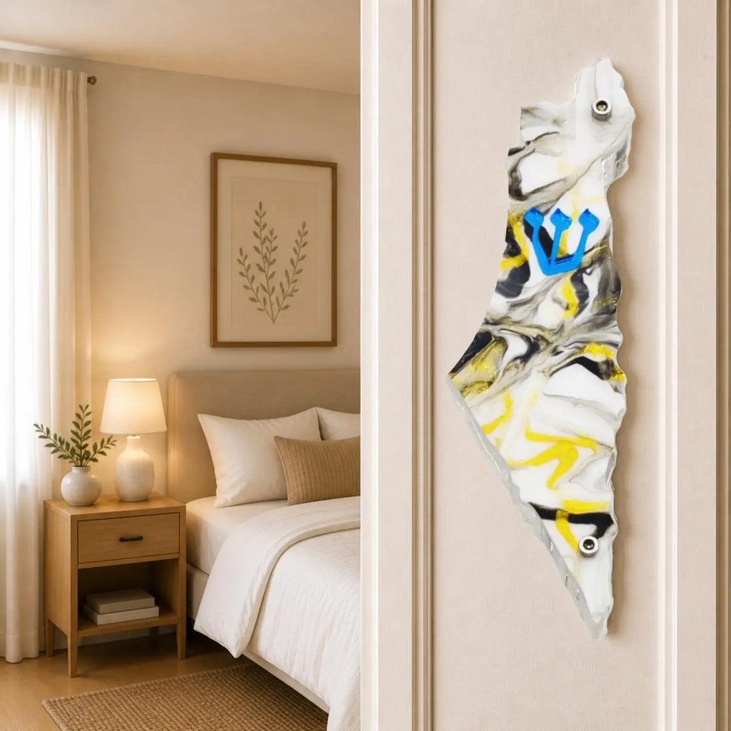 Genesis Map of Israel Mezuzah for Door – Handmade Premium Clear Acrylic Case – Model LSN-30002