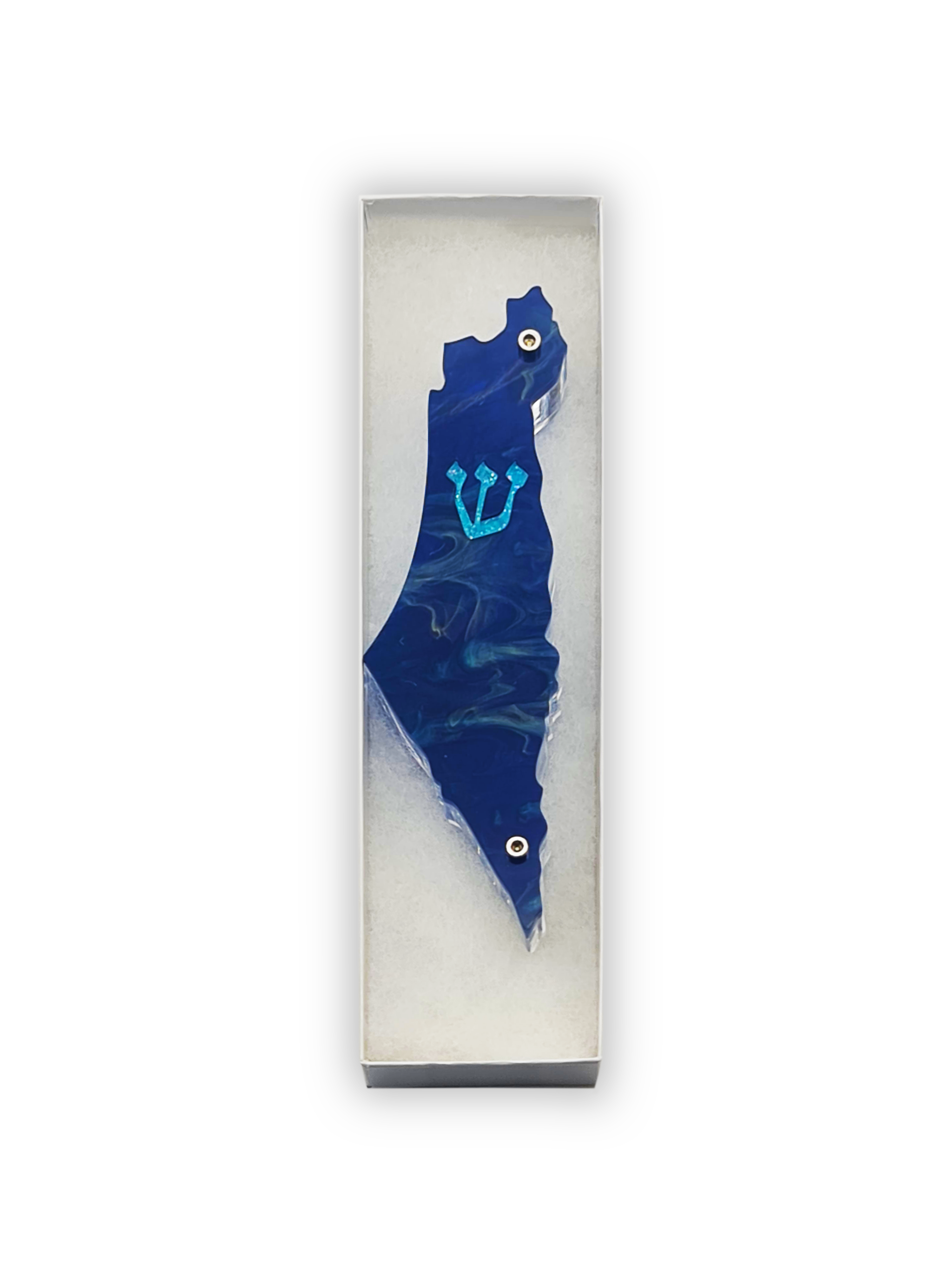 Genesis Map of Israel Mezuzah for Door – Handmade Premium Clear Acrylic Case – Model LSN-30003