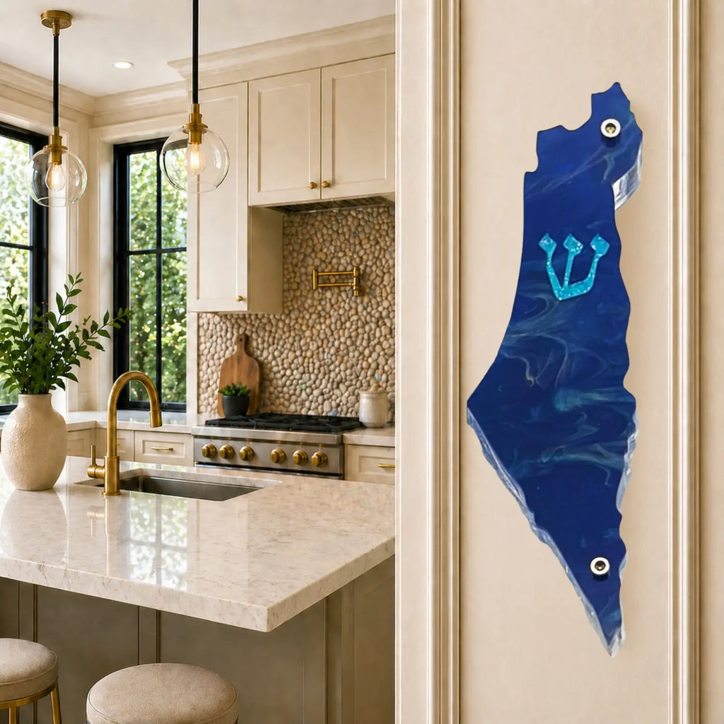 Genesis Map of Israel Mezuzah for Door – Handmade Premium Clear Acrylic Case – Model LSN-30003