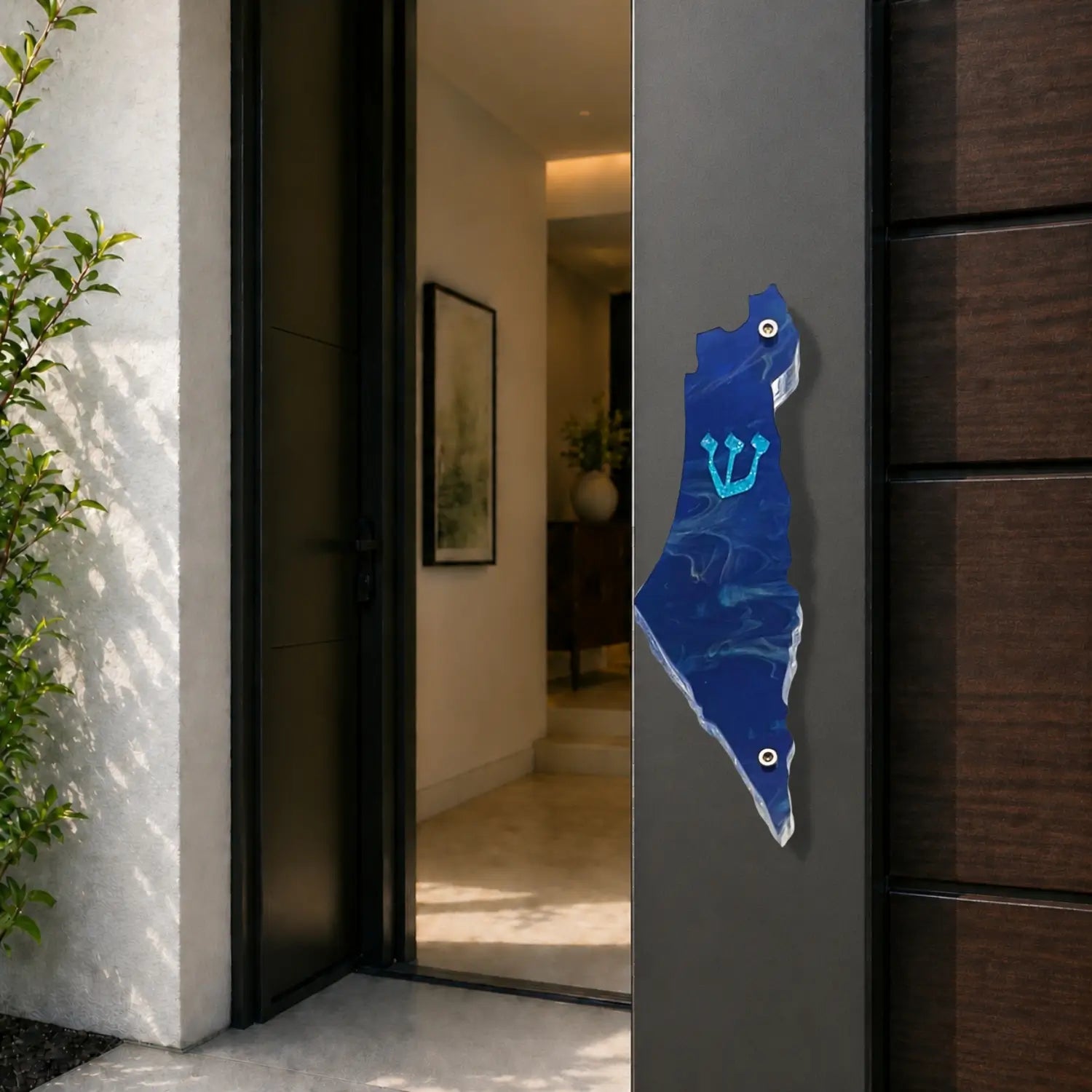 Genesis Map of Israel Mezuzah for Door – Handmade Premium Clear Acrylic Case – Model LSN-30003