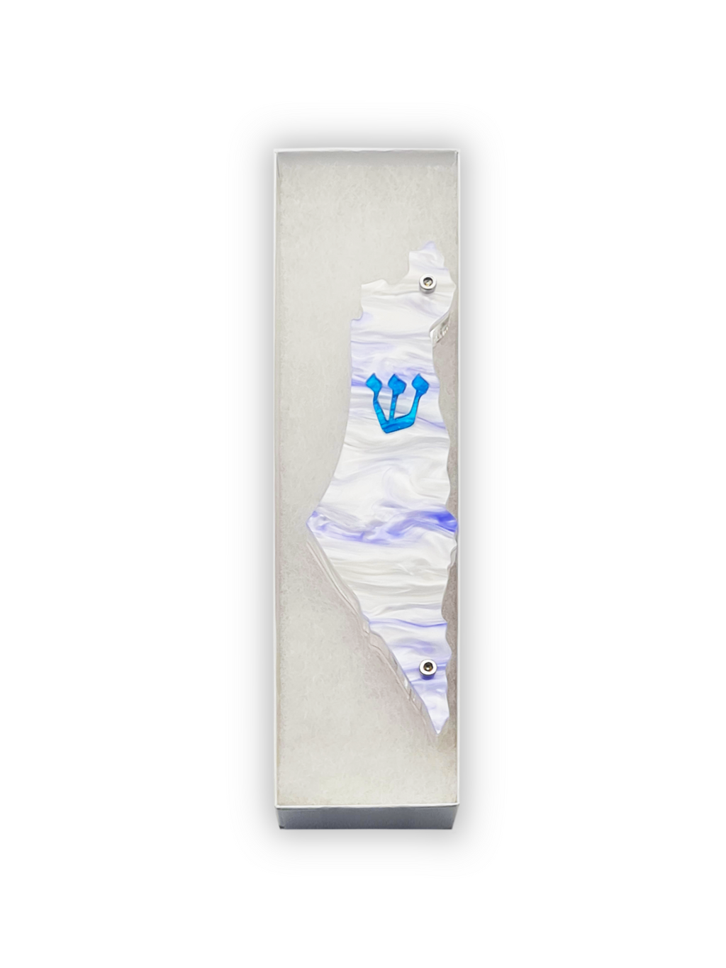 Genesis Map of Israel Mezuzah for Door – Handmade Premium Clear Acrylic Case – Model LSN-30004