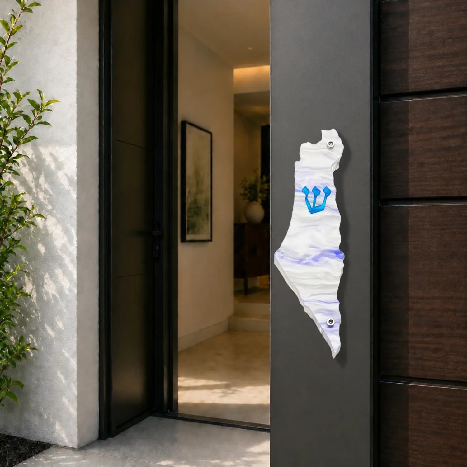 Genesis Map of Israel Mezuzah for Door – Handmade Premium Clear Acrylic Case – Model LSN-30004