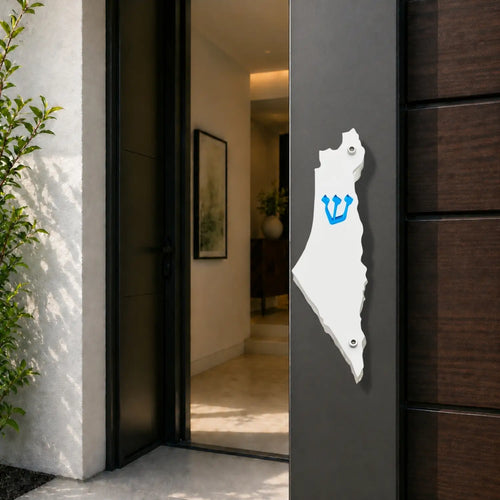 Genesis Map of Israel Mezuzah for Door – Handmade Premium Clear Acrylic Case – Model LSN-30005