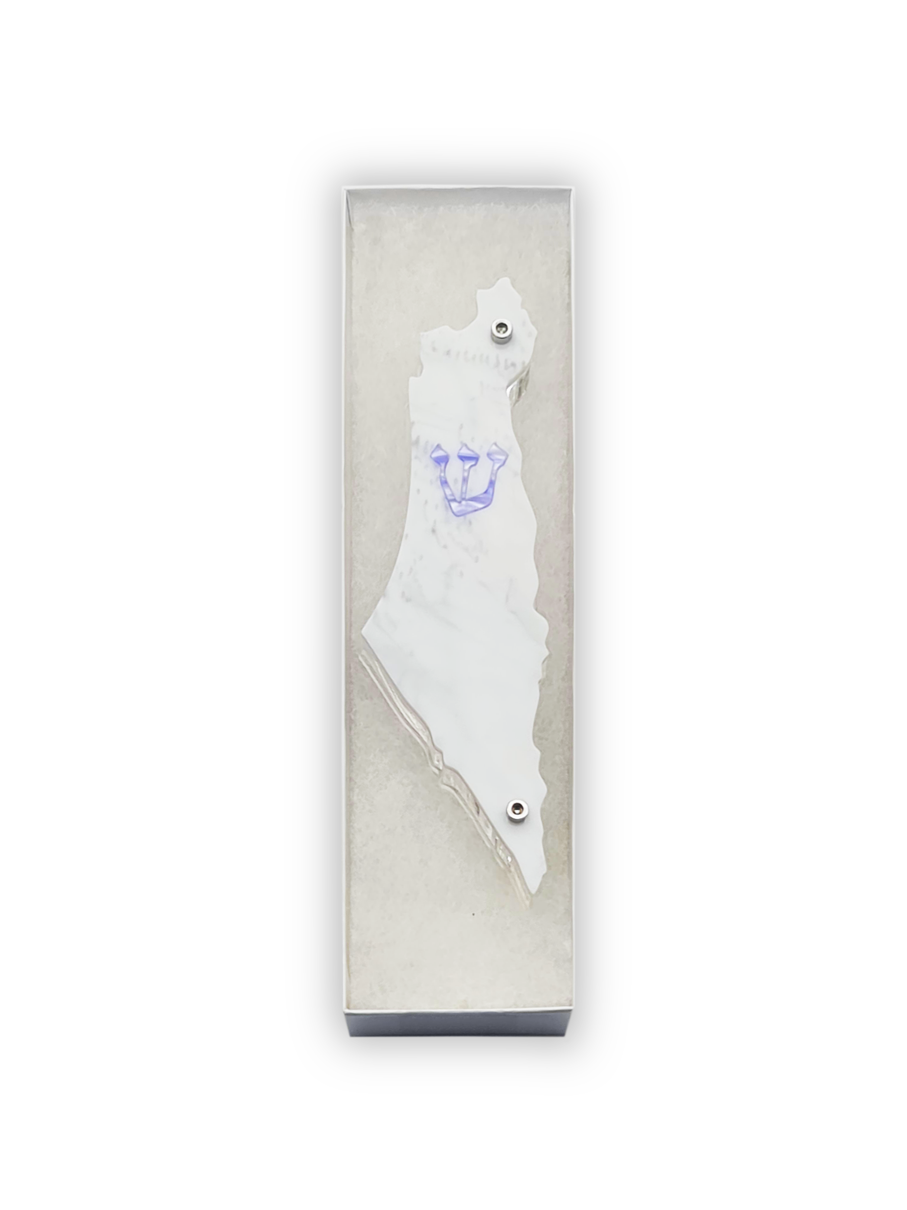 Genesis Map of Israel Mezuzah for Door – Handmade Premium Clear Acrylic Case – Model LSN-30006