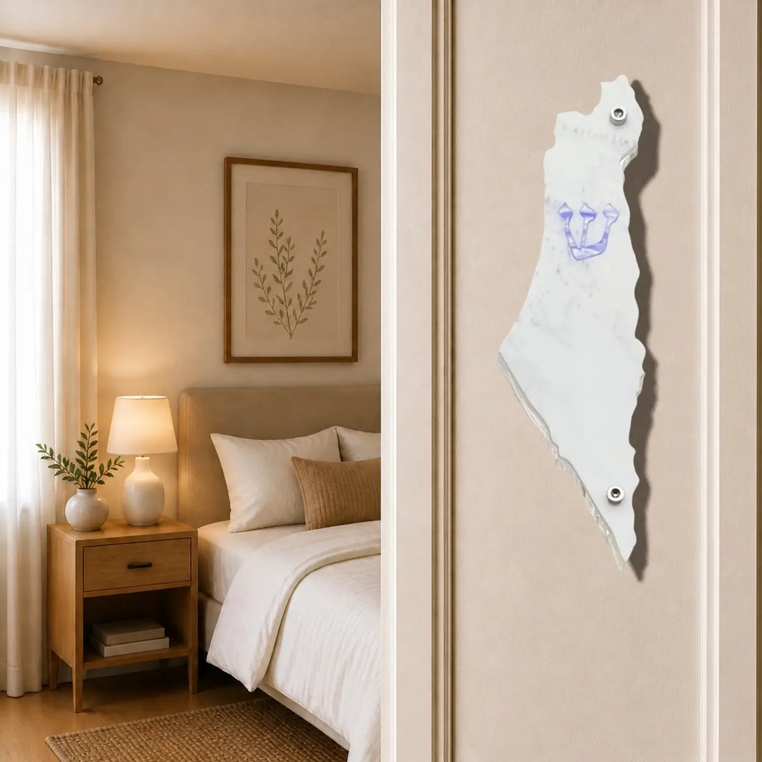 Genesis Map of Israel Mezuzah for Door – Handmade Premium Clear Acrylic Case – Model LSN-30006