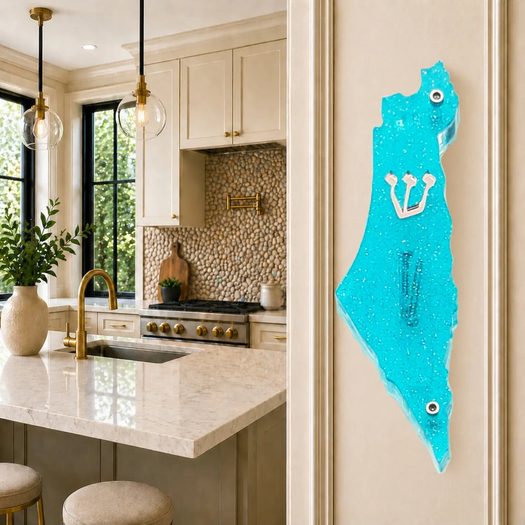 Genesis Map of Israel Mezuzah for Door – Handmade Premium Clear Acrylic Case – Model LSN-30008