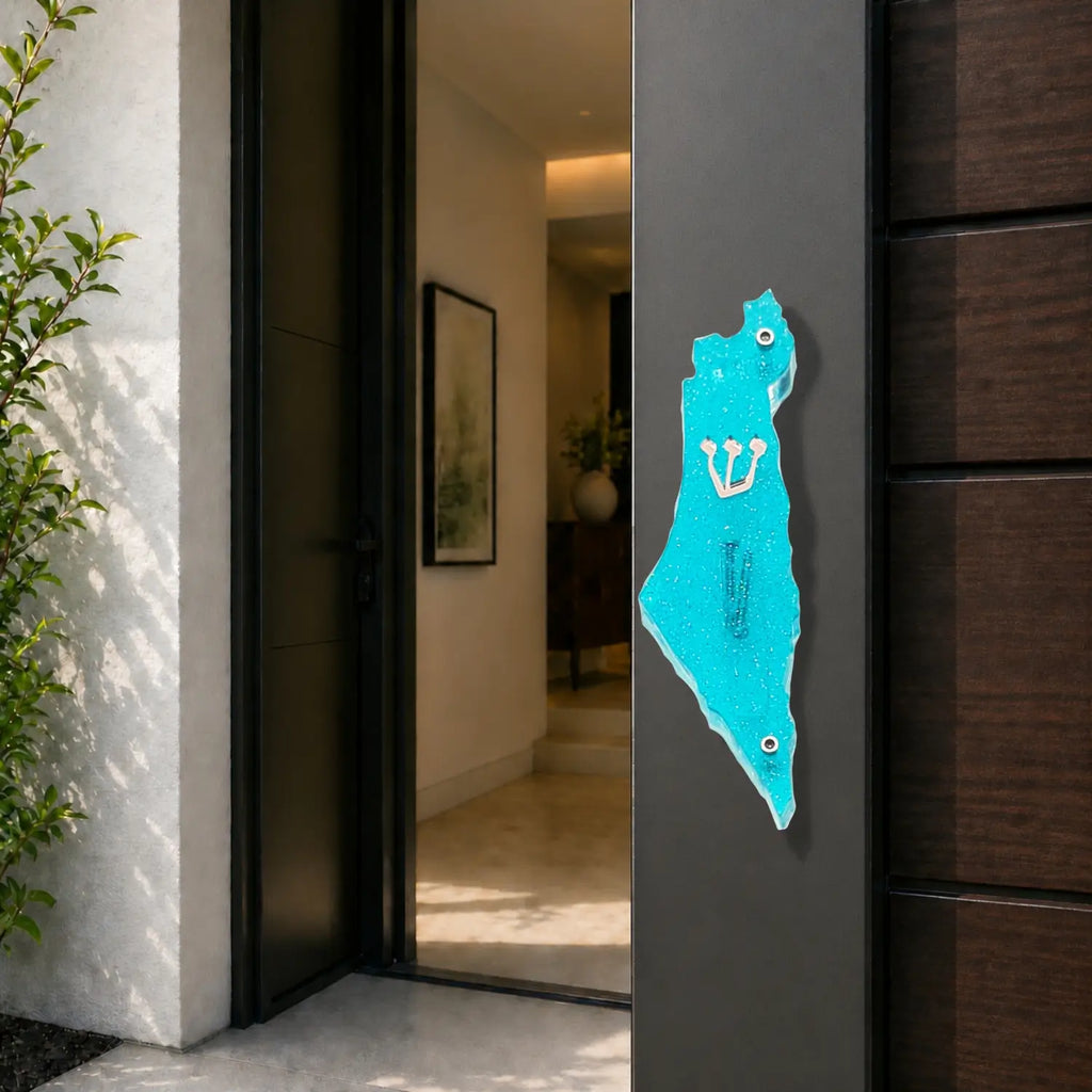Genesis Map of Israel Mezuzah for Door – Handmade Premium Clear Acrylic Case – Model LSN-30008