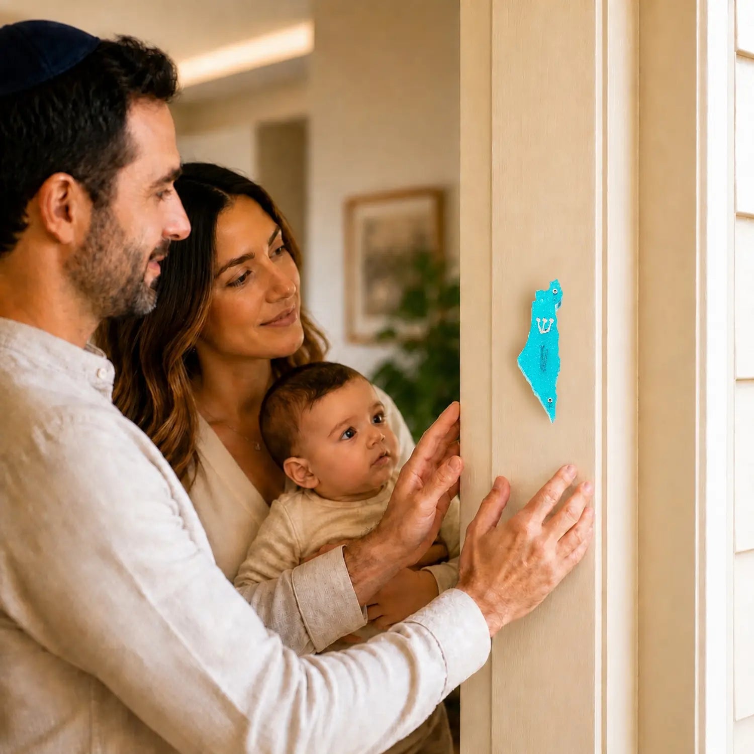 Genesis Map of Israel Mezuzah for Door – Handmade Premium Clear Acrylic Case – Model LSN-30008