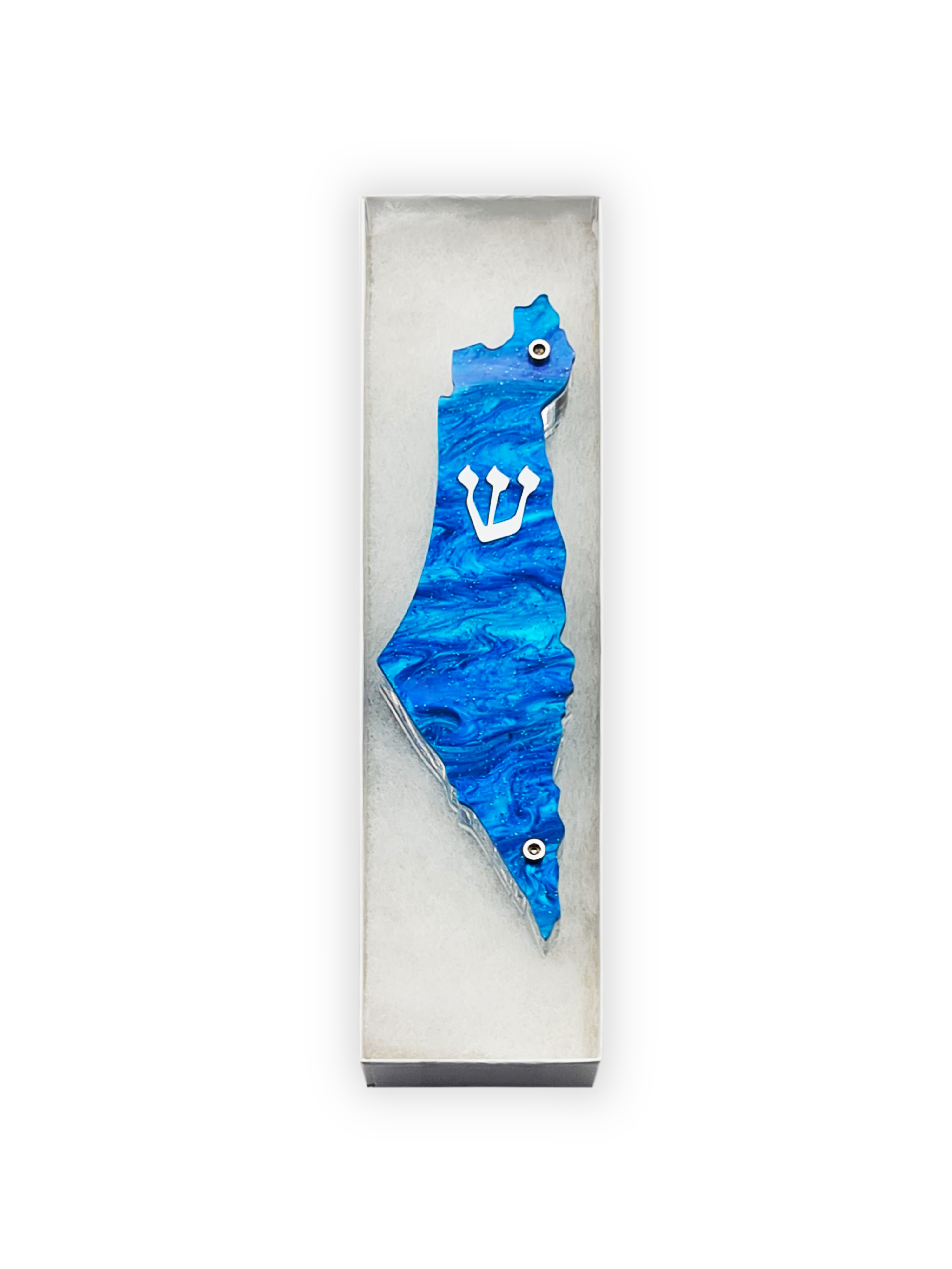 Genesis Map of Israel Mezuzah for Door – Handmade Premium Clear Acrylic Case – Model LSN-30009
