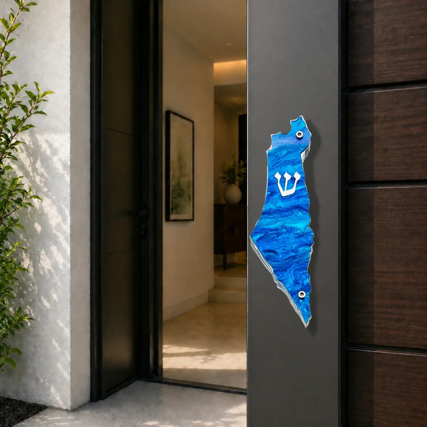 Genesis Map of Israel Mezuzah for Door – Handmade Premium Clear Acrylic Case – Model LSN-30009