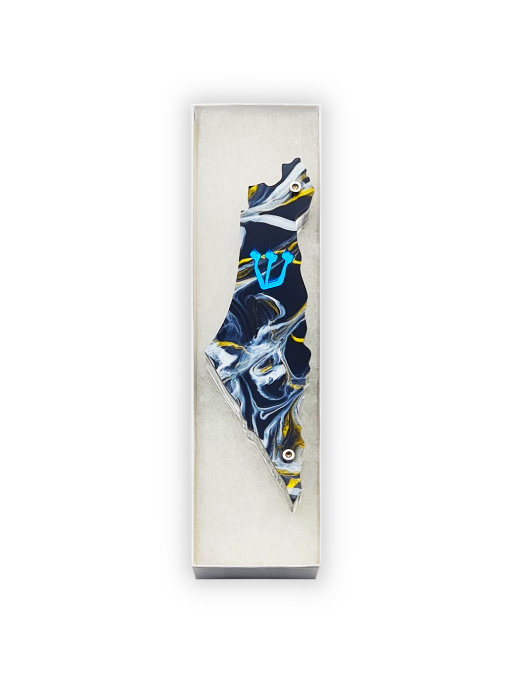 Genesis Map of Israel Mezuzah for Door – Handmade Premium Clear Acrylic Case – Model LSN-30010