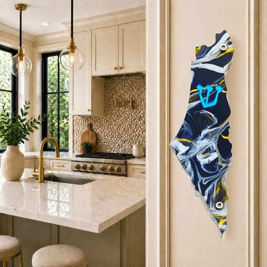Genesis Map of Israel Mezuzah for Door – Handmade Premium Clear Acrylic Case – Model LSN-30010