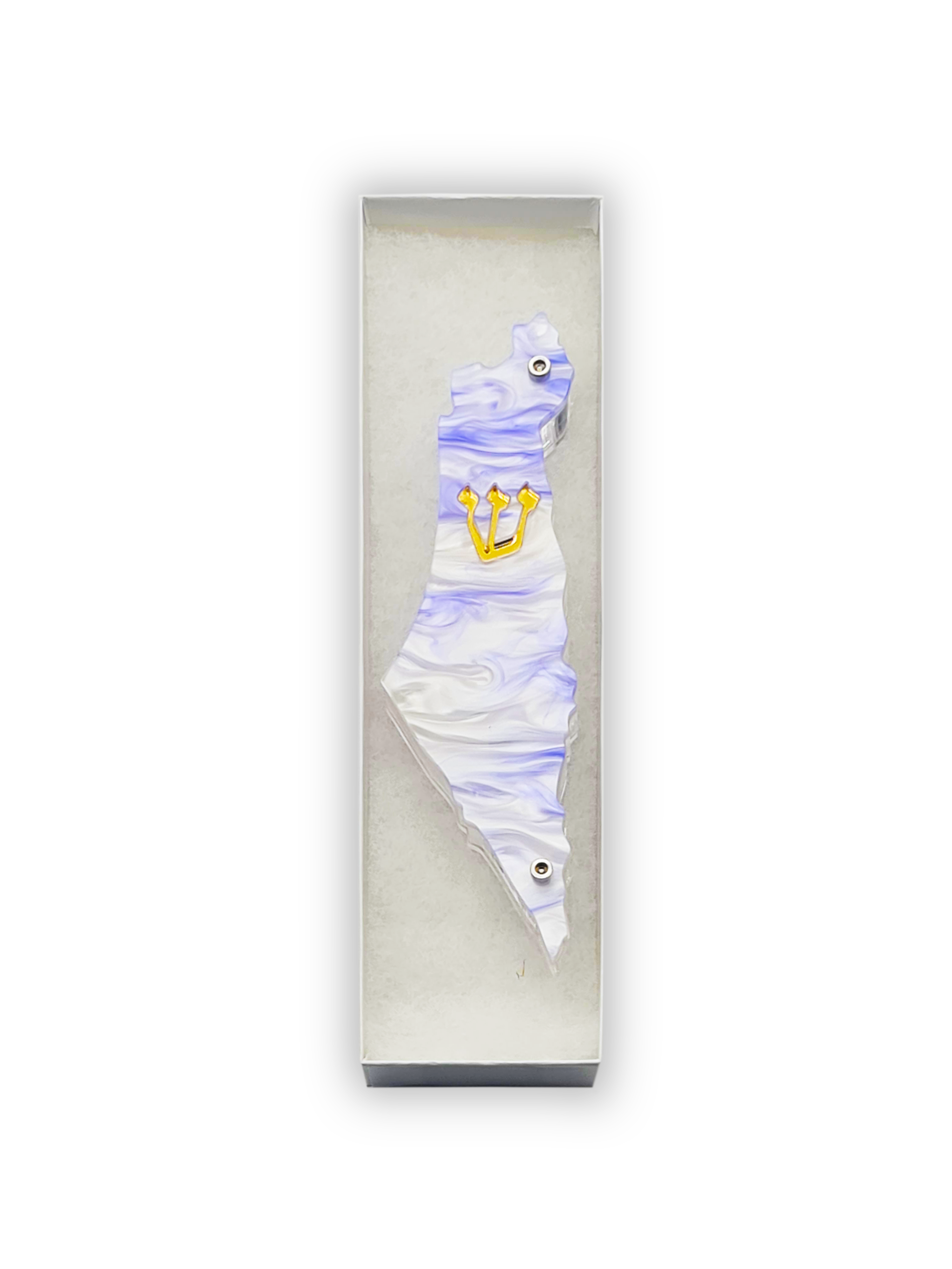 Genesis Map of Israel Mezuzah for Door – Handmade Premium Clear Acrylic Case – Model LSN-30011