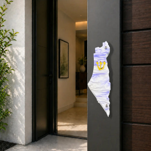 Genesis Map of Israel Mezuzah for Door – Handmade Premium Clear Acrylic Case – Model LSN-30011