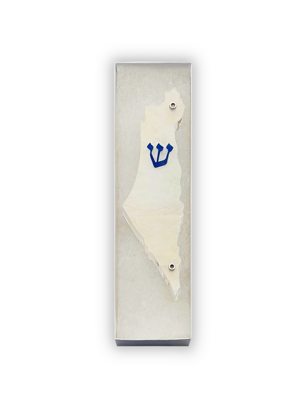 Genesis Map of Israel Mezuzah for Door – Handmade Premium Clear Acrylic Case – Model LSN-30012