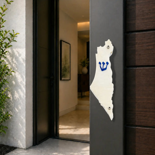 Genesis Map of Israel Mezuzah for Door – Handmade Premium Clear Acrylic Case – Model LSN-30012