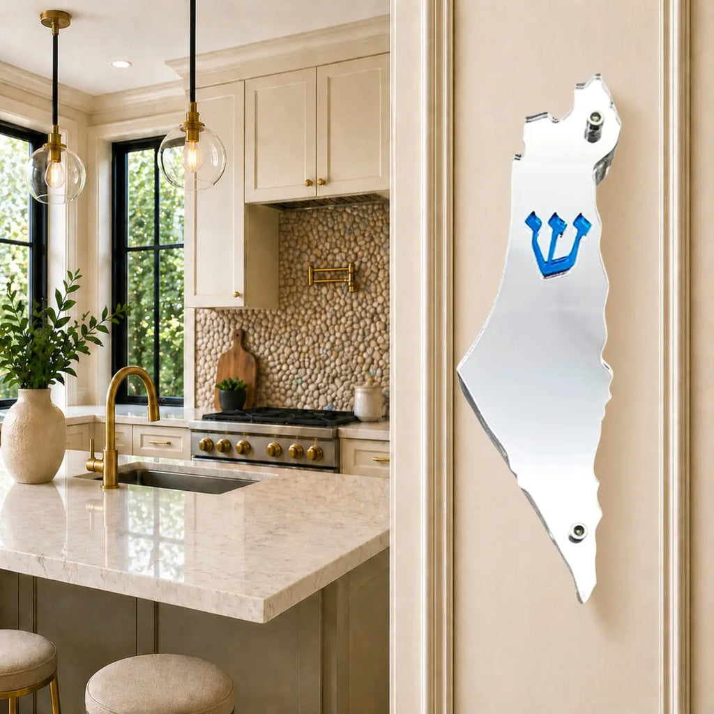 Genesis Map of Israel Mezuzah for Door – Handmade Premium Clear Acrylic Case – Model LSN-30013