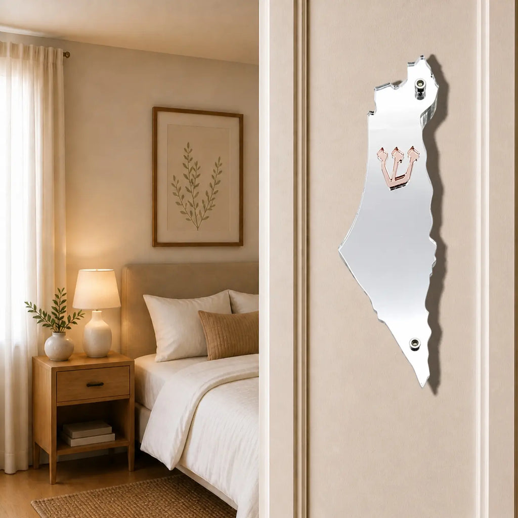 Genesis Map of Israel Mezuzah for Door – Handmade Premium Clear Acrylic Case – Model LSN-30014