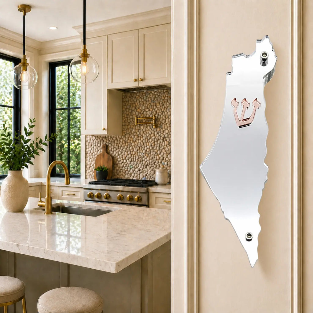 Genesis Map of Israel Mezuzah for Door – Handmade Premium Clear Acrylic Case – Model LSN-30014