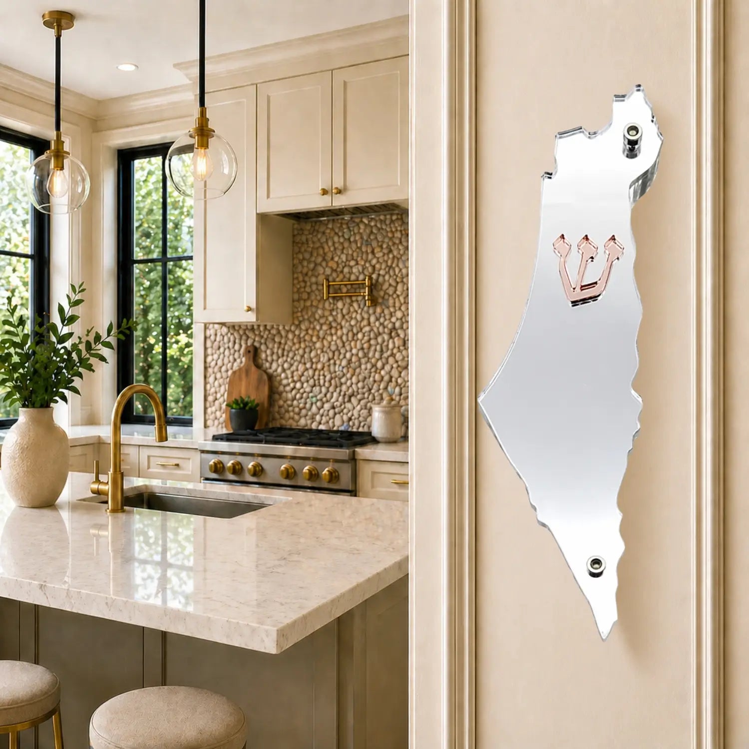 Genesis Map of Israel Mezuzah for Door – Handmade Premium Clear Acrylic Case – Model LSN-30014