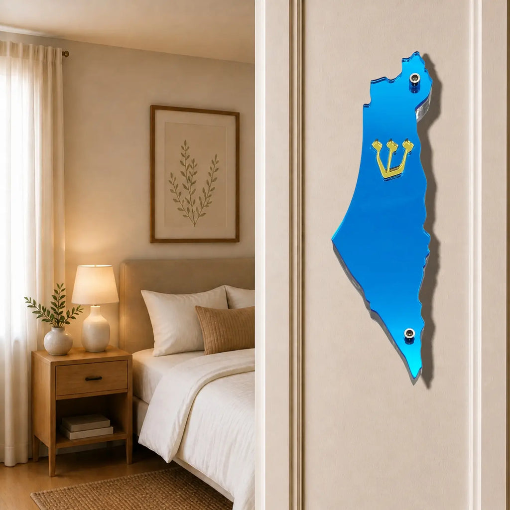 Genesis Map of Israel Mezuzah for Door – Handmade Premium Clear Acrylic Case – Model LSN-30015