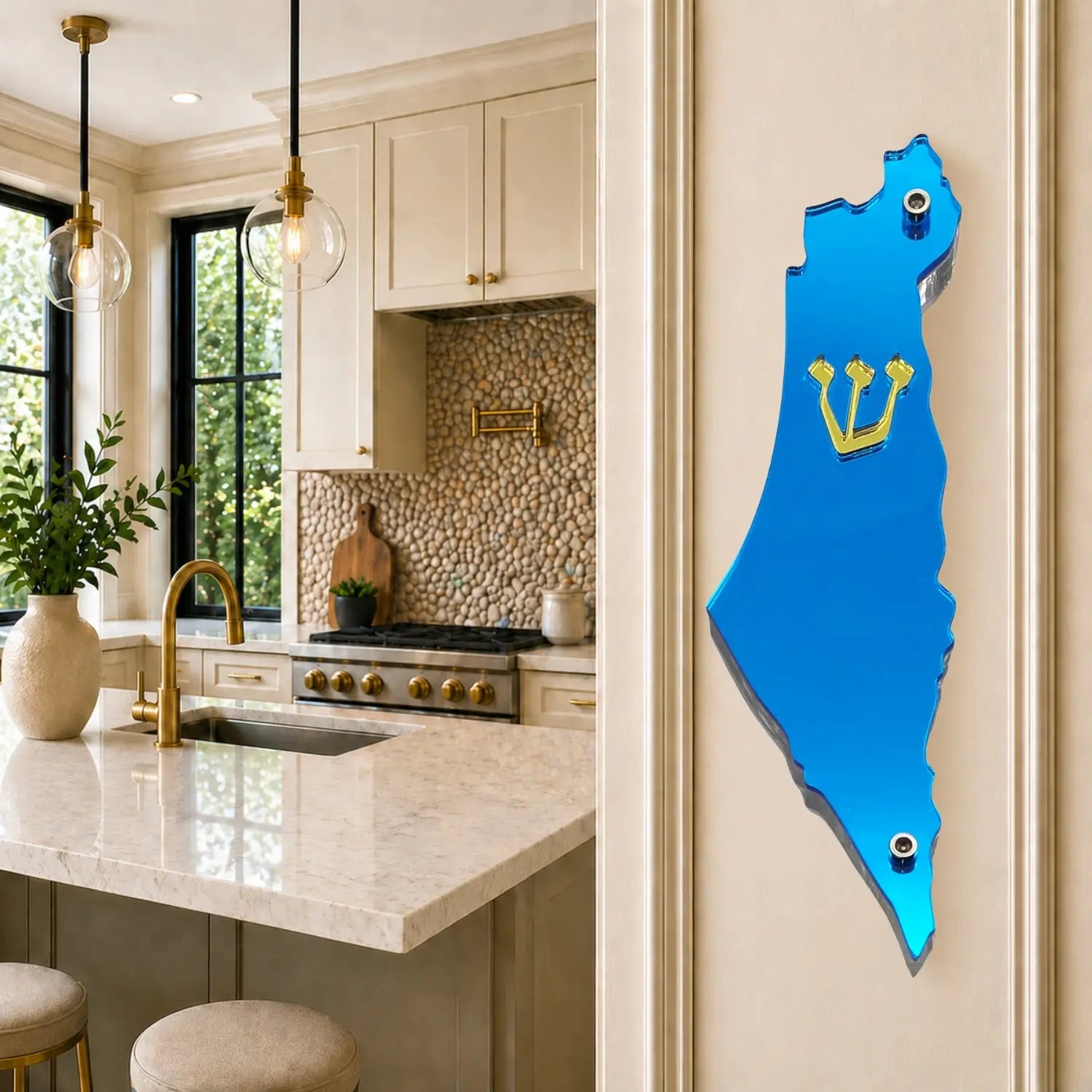 Genesis Map of Israel Mezuzah for Door – Handmade Premium Clear Acrylic Case – Model LSN-30015
