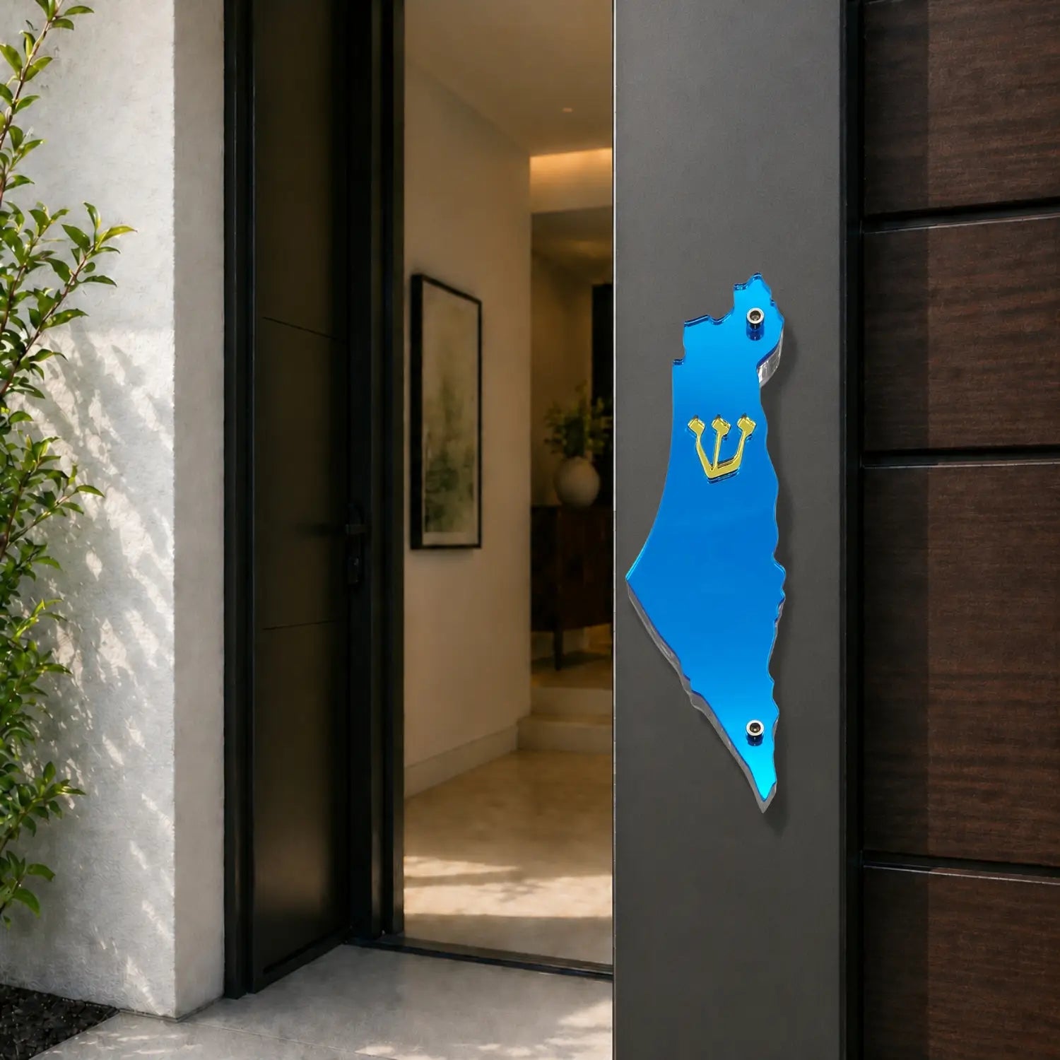 Genesis Map of Israel Mezuzah for Door – Handmade Premium Clear Acrylic Case – Model LSN-30015