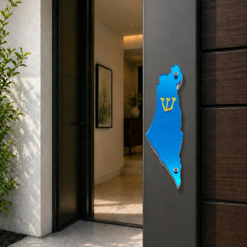 Genesis Map of Israel Mezuzah for Door – Handmade Premium Clear Acrylic Case – Model LSN-30015