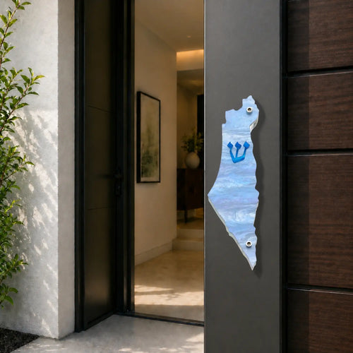 Genesis Map of Israel Mezuzah for Door – Handmade Premium Clear Acrylic Case – Model LSN-30016
