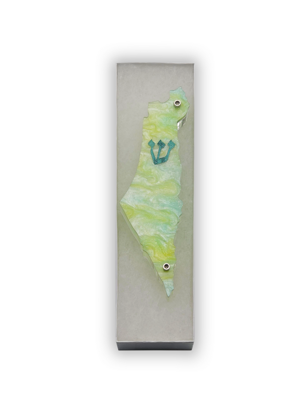 Genesis Map of Israel Mezuzah for Door – Handmade Premium Clear Acrylic Case – Model LSN-30017