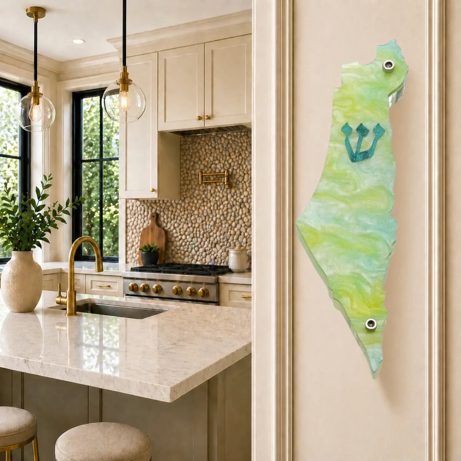 Genesis Map of Israel Mezuzah for Door – Handmade Premium Clear Acrylic Case – Model LSN-30017