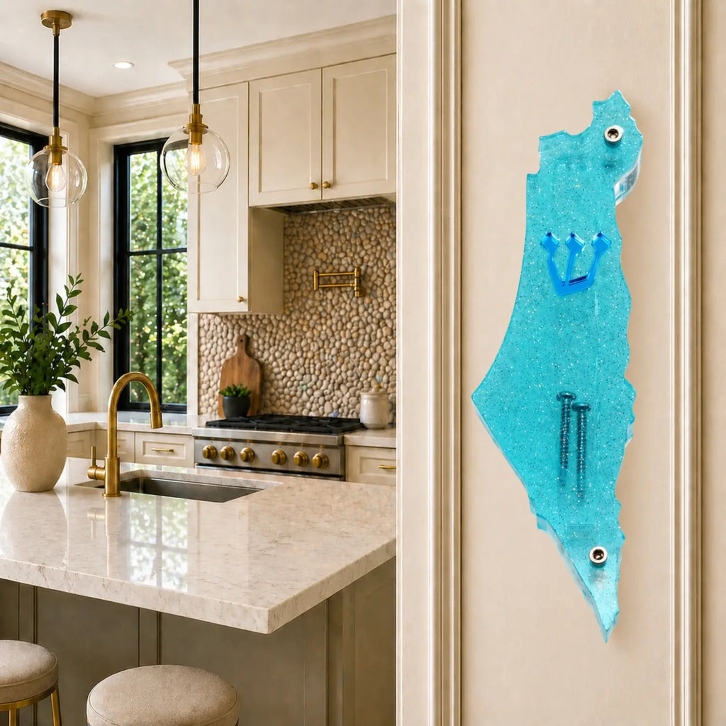 Genesis Map of Israel Mezuzah for Door – Handmade Premium Clear Acrylic Case – Model LSN-30018