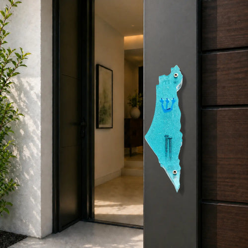 Genesis Map of Israel Mezuzah for Door – Handmade Premium Clear Acrylic Case – Model LSN-30018