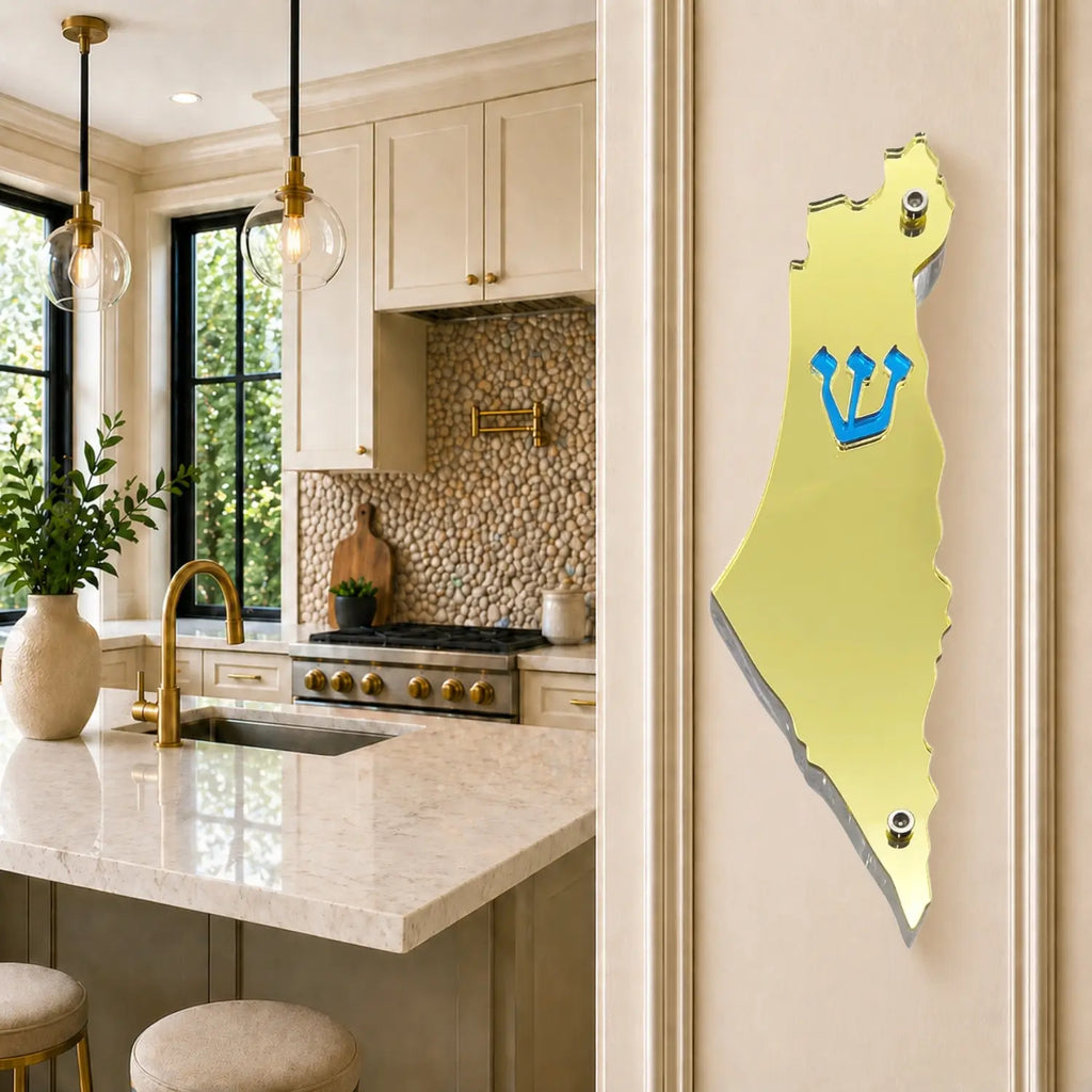 Genesis Map of Israel Mezuzah for Door – Handmade Premium Clear Acrylic Case – Model LSN-30019