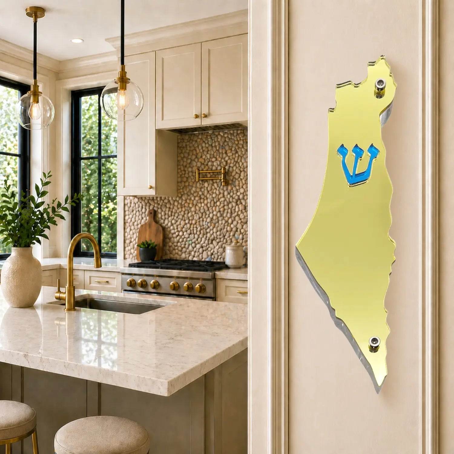 Genesis Map of Israel Mezuzah for Door – Handmade Premium Clear Acrylic Case – Model LSN-30019