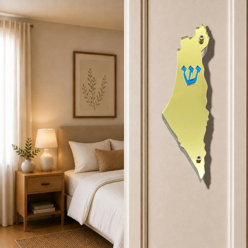 Genesis Map of Israel Mezuzah for Door – Handmade Premium Clear Acrylic Case – Model LSN-30019