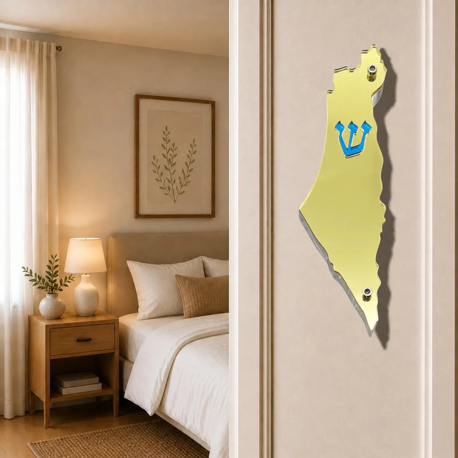 Genesis Map of Israel Mezuzah for Door – Handmade Premium Clear Acrylic Case – Model LSN-30019